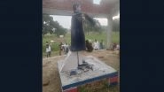 Ballia: BR Ambedkar Idol Desecrated in Uttar Pradesh&rsquo;s Bahadurpur Village, BSP Leaders Stage Protest (See Picture)