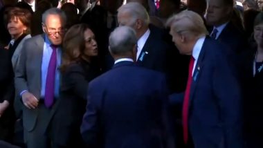 9/11 Remembrance Day: Donald Trump and Kamala Harris Shake Hands at Observance Ceremony in New York (Watch Video)