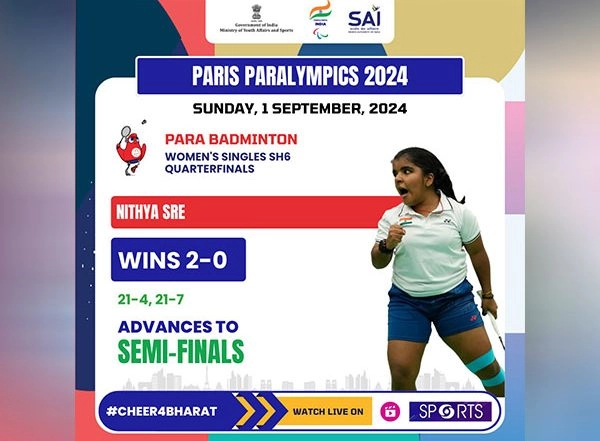 Sports News | India's Para-shuttler Nithya Advances to SF of Women's Singles SH6 Category in Paris Paralympics