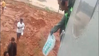 India News | Andhra: IAF Carries out Relief Operations in Flood-hit Areas of Vijayawada