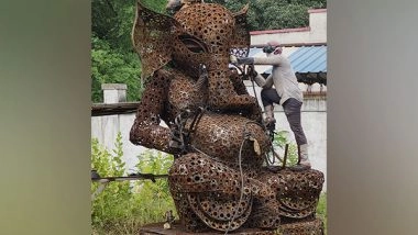 India News | Best from Waste: South East Central Railway Crafts 12-foot Ganesh Idol from Scrap in Raipur