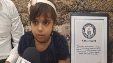 India News | 6-year-old Ludhiana Girl Sets Guinness World Record for Writing Bilingual Books on Sanskrit Shlokas