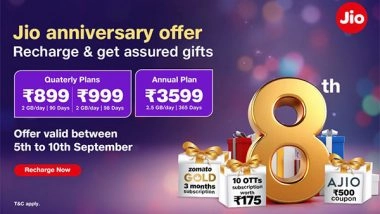 Business News | Jio Announces 8th Anniversary Offer for Mobility Users