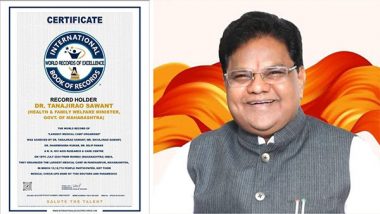 Maharashtra Health Minister Dr Tanajirao Sawant Sets World Record With Largest Medical Camp, Gets Certificate From International Book of Records