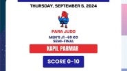 Sports News | Paris Paralympics: World No. 1 Kapil Parmar Bows out of Men's J1 - 60 KG Semi-final in Judo