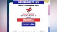 Sports News | Paris Paralympics: Dipesh Kumar Finishes 7th in Men's Javelin Throw T54 Final