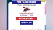 Sports News | Paris Paralympics: Para Powerlifter Kasthuri Finishes 8th in Upto 67 Kg Women's Category