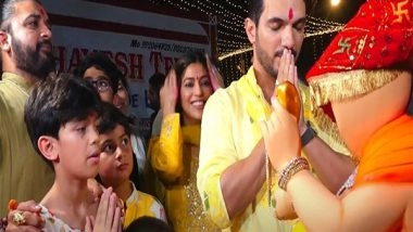 Entertainment News | Ganesh Chaturthi: Arjun Bijlani Brings Home Bappa with Dhol-nagadas