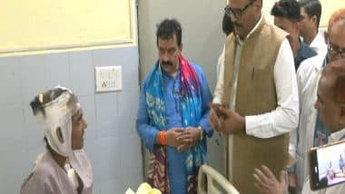 India News | Lucknow Building Collapse: UP Deputy CM Brajesh Pathak Meets Injured Victims at Hospital