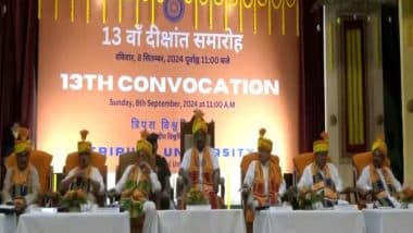 India News | Tripura University Hosts 13th Convocation, Ceremony Graced by Governor Indrasena Reddy Nallu