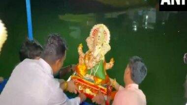 India News | Maharashtra CM Shinde Participates in Ganesh Idol Immersion Programme in Thane