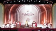 Business News | Governor of Maharashtra C.P. Radhakrishnan Joins Samvatsari Celebrations in Pious Presence of Pujya Gurudevshri Rakeshji