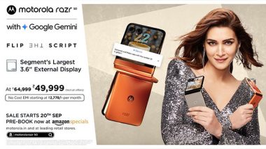 Business News | Motorola Revolutionizes India's Foldable Smartphone Market with the Launch of the Razr 50 at Special Festive Pricing of Just Rs. 49,999*