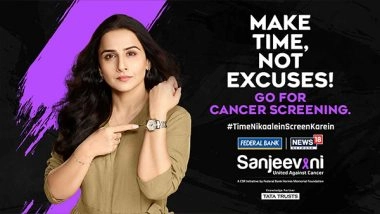Business News | Vidya Balan Appointed as the National Ambassador for the Second Phase of Federal Bank News 18's Flagship Programme 'Sanjeevani: United Against Cancer'