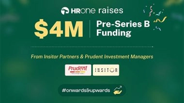 Business News | HROne Secures USD 4M in Pre-Series B Funding - Pioneers a New Era of HR Simplification & Efficiency with AI