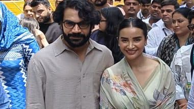 Entertainment News | RajKummar Rao, Patralekhaa Seek Blessings at Lalbaugcha Raja