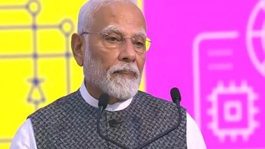 Semicon India 2024: PM Narendra Modi Sets Ambitious USD 500 Billion Electronic Industry Size by 2030, Targets 100% Electronic Manufacturing in India (Watch Video)