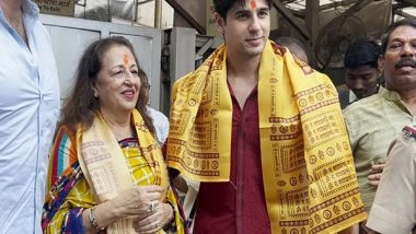 Entertainment News | Sidharth Malhotra Visits Siddhivinayak Temple with His Mother