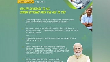 India News | ABPM-JAY to Cover Aged 70 or Above Likely to Be Operational Within a Week:  Official Sources