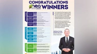 Business News | National Energy Awards 2024 Showcases Malaysia's Commitment to Energy Management, Energy Efficiency and Renewable Energy Solutions