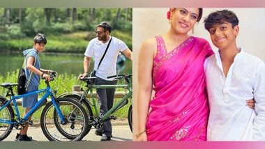 Entertainment News | Ajay, Kajol Share Adorable Pictures to Celebrate Son Yug's 14th Birthday