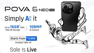 Business News | Simply AI It: TECNO POVA 6 Neo 5G with Segment-First 16GB* RAM + 256GB ROM Hits the Market Starting Midnight
