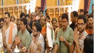 Entertainment News | Aditya Thackeray Performs Aarti at Pune's Shrimant Bhausaheb Rangari Ganpati Mandal