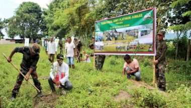 Assam: 134 Ecological Task Force Organises Mass Plantation Drive To Celebrate Platinum Jubilee Year From 1949 to 2024 in Sonitpur