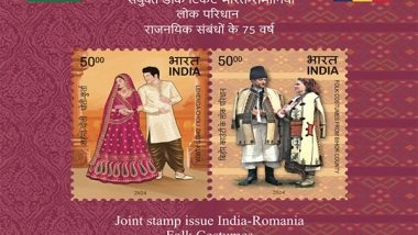 World News | India, Romania Celebrate 75 Years of Diplomatic Ties with Release of Commemorative Stamps