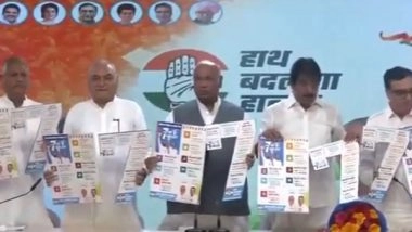 India News | Congress Announces Seven Guarantees for Haryana Polls, Promises Restoration of OPS, Caste Survey