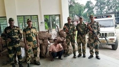 India News | Meghalaya: BSF Seizes Buffalo Horns, Liquor Along Indo-Bangladesh Border