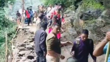 India News | Uttarakhand: Rescue Forces Ensure Safe Movement of Pilgrims Through Alternate Route After Landslide at Jungle Chatti Area