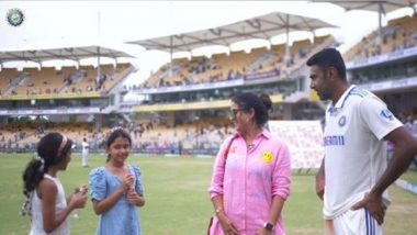 Sports News | Ashwin Shares Heartwarming Moments with Family Following Win Against Bangladesh, Offers Gift for International Daughters' Day