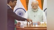 Sports News | PM Modi Witnesses Bullet Chess Clash Between R Praggnanandhaa and Arjun Erigaisi at His Residence