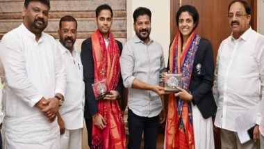 Sports News | Telangana CM Announces Cash Reward of Rs 25 Lakhs for Indian Chess Grandmasters Arjun Erigaisi, Harika Dronavalli