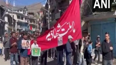 India News | Kargil: Imam Khomeini Memorial Trust Holds Protest over Killing of Hezbollah Chief Hassan Nasrallah