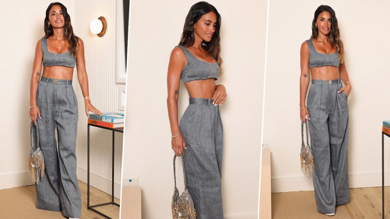 Antonela Roccuzzo Redefines Formal Fashion in Latest Appearance, Lionel Messi’s Gorgeous Wife Stuns in Chic Grey Co-ord Set (View Pictures)