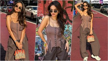 Anushka Sen Raises Fashion Stakes in New York City, Looks Effortlessly Stylish in a Brown Sleeveless Top Paired With Matching Baggy Joggers (View Photos)