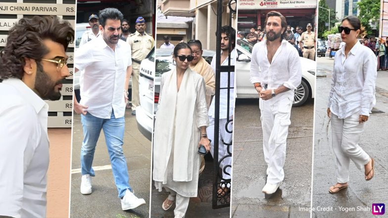 Malaika Arora’s Father Anil Mehta’s Funeral: Arjun Kapoor, Kareena Kapoor Khan, Arbaaz Khan, Terence Lewis and Others Arrive To Pay Last Respects (Watch Videos)