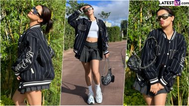 Avneet Kaur Gives Cool Chic Vibes in White Crop Top, Black Short Skirt and Varsity Jacket As She Begins Filming International Project 'Love in Vietnam' in Dalat