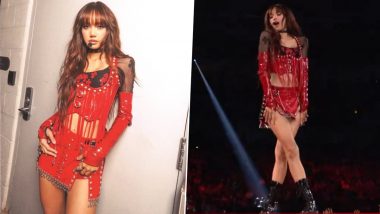 BLACKPINK’s Lisa Oozes Rockstar Vibes in Edgy Red and Black Outfit, K-Pop Star Sets the MTV VMAs 2024 Stage on Fire With Her Incredible Performance (View Picture and Videos)