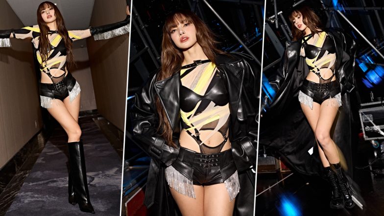 BLACKPINK’s Lisa Channels Her Inner Rockstar in Latest Appearance, K-Pop Idol’s Edgy and Fierce Outfit Is a Total Showstopper (View Pictures and Videos)