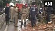 Delhi Building Collapse: 1 Dead, 2 Injured As Portion of Building Collapses in Nabi Karim Area (Watch Video)