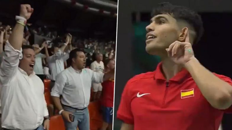 Carlos Alcaraz Thrills Home Fans by Winning a Stunning Point Against Tomas Machac in Spain's Davis Cup 2024 Opener Against Czechia (Watch Video)