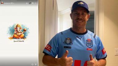 David Warner Wishes Fans on Occasion of Ganesh Chaturthi 2024, Ex-Australian Cricketer Shares Instagram Story (See Pic)