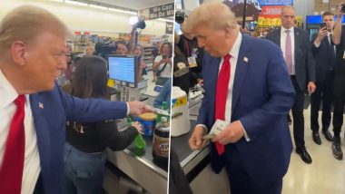 Donald Trump Gives Pennsylvania Mother of 3 USD 100 To Pay for Her Groceries, Promises To Lower Supermarket Prices if Re-Elected to the White House; Video Goes Viral