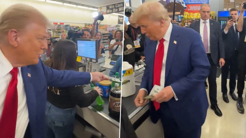 Donald Trump Gives Pennsylvania Mother of 3 USD 100 To Pay for Her Groceries, Promises To Lower Supermarket Prices if Re-Elected to the White House; Video Goes Viral