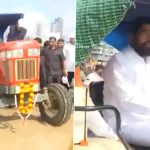 Eknath Shinde Drives Tractor: Maharashtra CM Flaunts His Driving Skills While Participating in ‘Swachhata Hi Seva’ Drive at Girgaon Chowpatty, Video Goes Viral