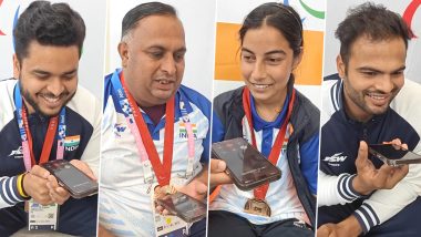 PM Narendra Modi Congratulates Sheetal Devi, Sumit Antil, Yogesh Kathuniya and Rakesh Kumar Over Phone Call For their Medal Wins at Paris Paralympics 2024 (Watch Video)