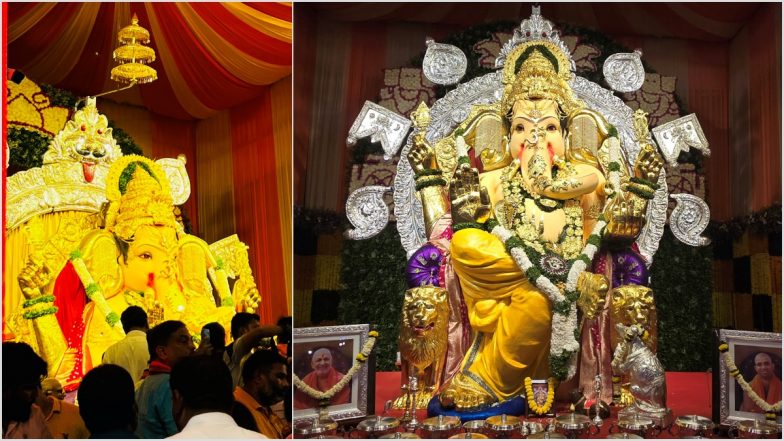 GSB Seva Mandal Ganpati 2024 First Look Photos and HD Wallpapers for Free Download Online: Watch Videos of GSB Seva Mandal Virat Darshan Ahead of Ganesh Chaturthi and Ganeshotsav in Mumbai